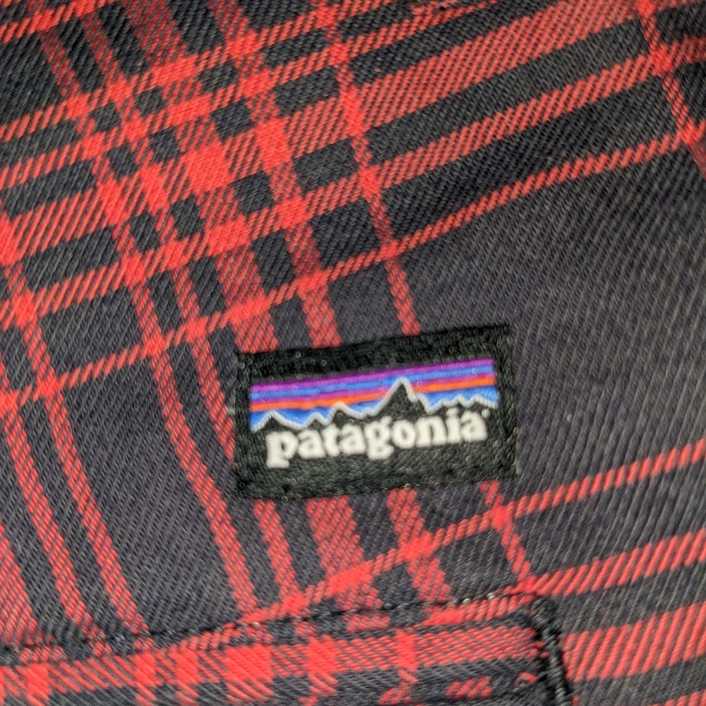 Red and Black plaid Patagonia Stacking Shorts